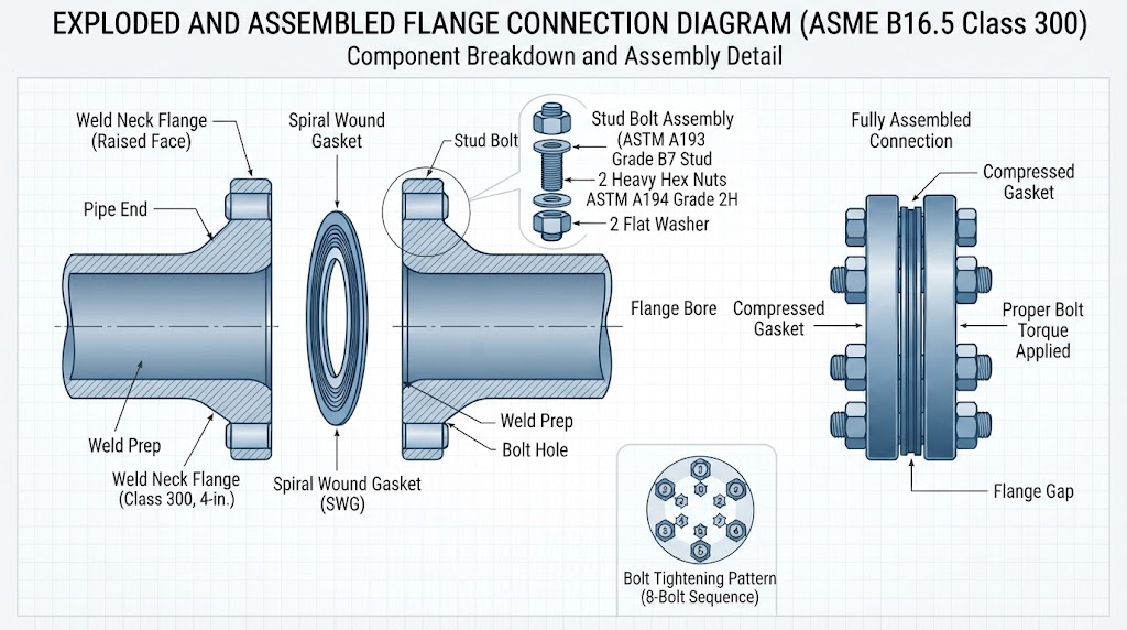Flange assembly diagram Flange assembly diagram