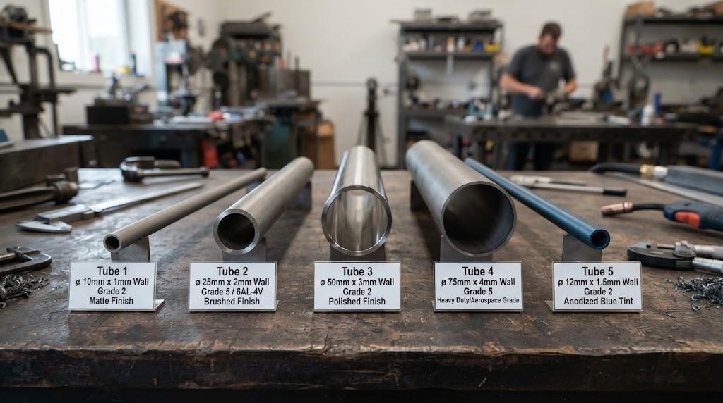 Titanium tubes comparison Titanium tubes comparison