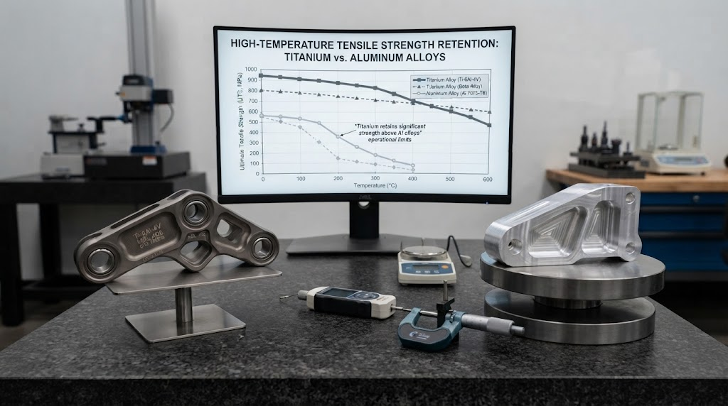 High temperature tensile strength curve titanium versus aluminum chart High temperature tensile strength curve titanium versus aluminum chart