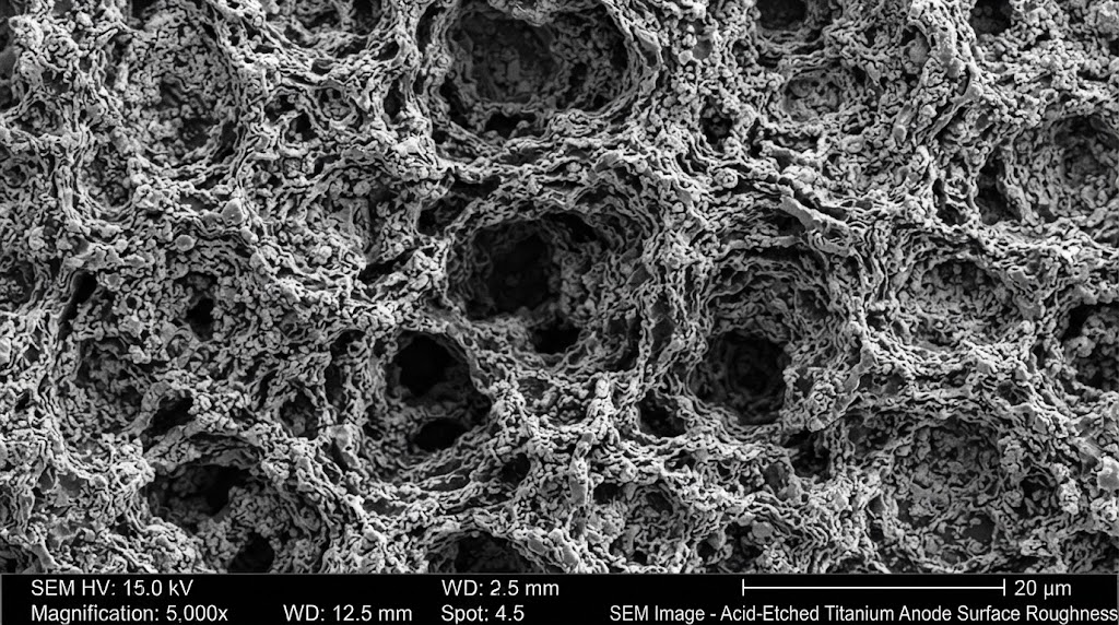 Titanium anode plate acid etched surface roughness Titanium anode plate acid etched surface roughness