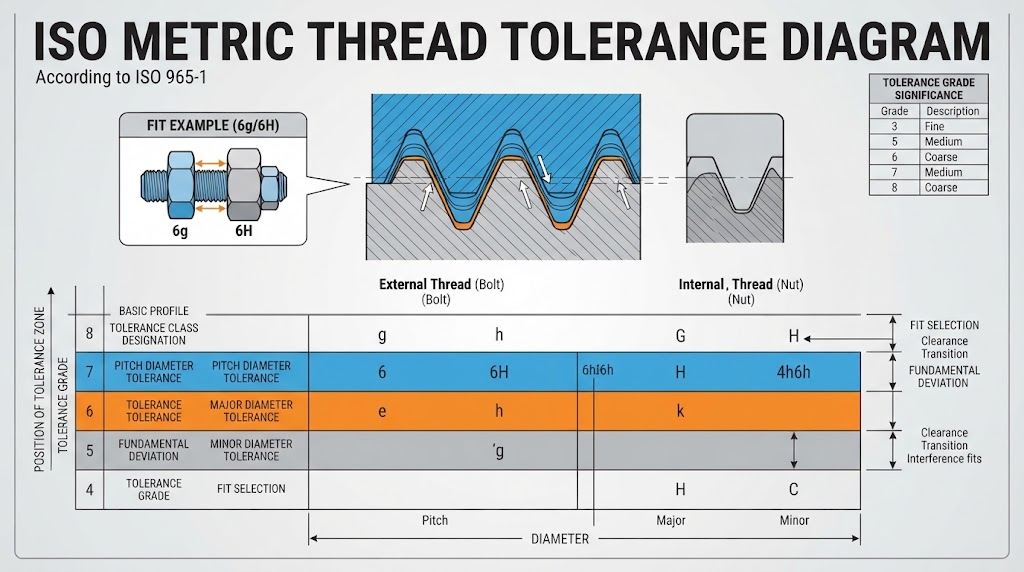 Thread tolerance diagram