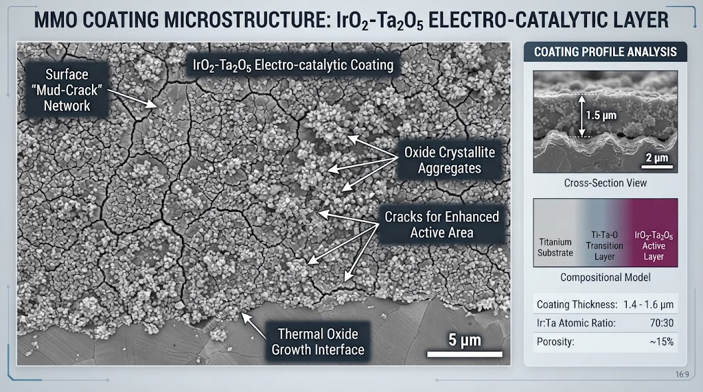 MMO coating microstructure SEM