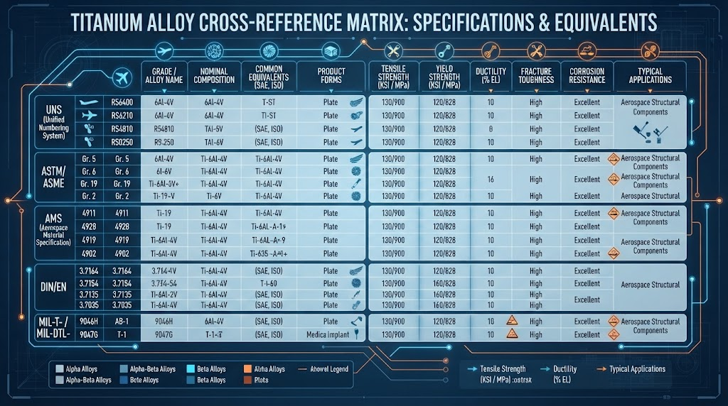 Titanium cross-reference matrix diagram