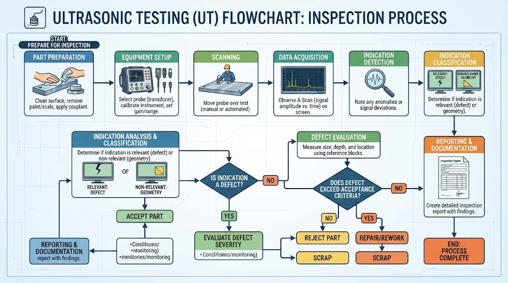 Ultrasonic testing flowchart