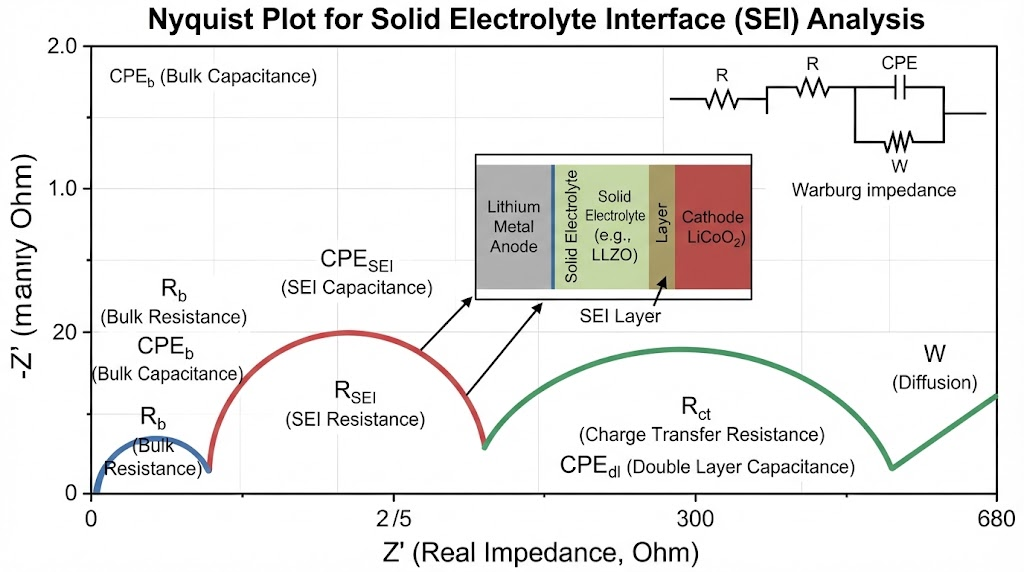 Electrochemical Impedance Spectroscopy Nyquist Plot Solid Electrolyte Interfaces