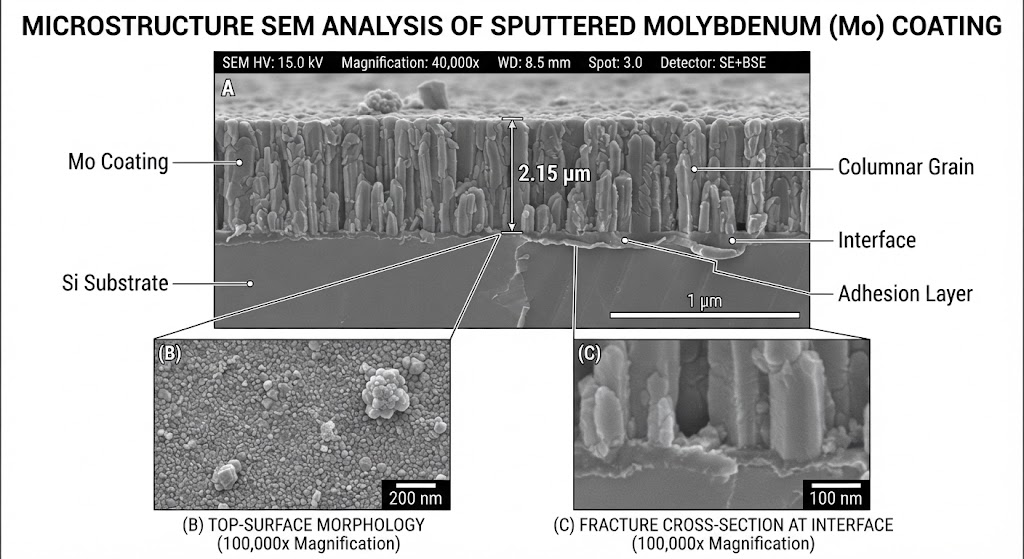 MO coating microstructure SEM analysis