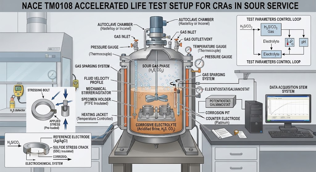NACE TM0108 accelerated life test setup