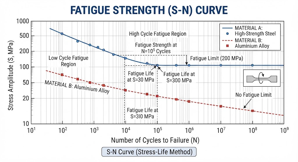 Fatigue SN curve graph