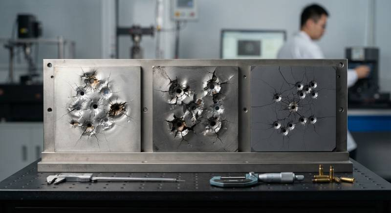 Multi-hit damage comparison titanium steel ceramic armor