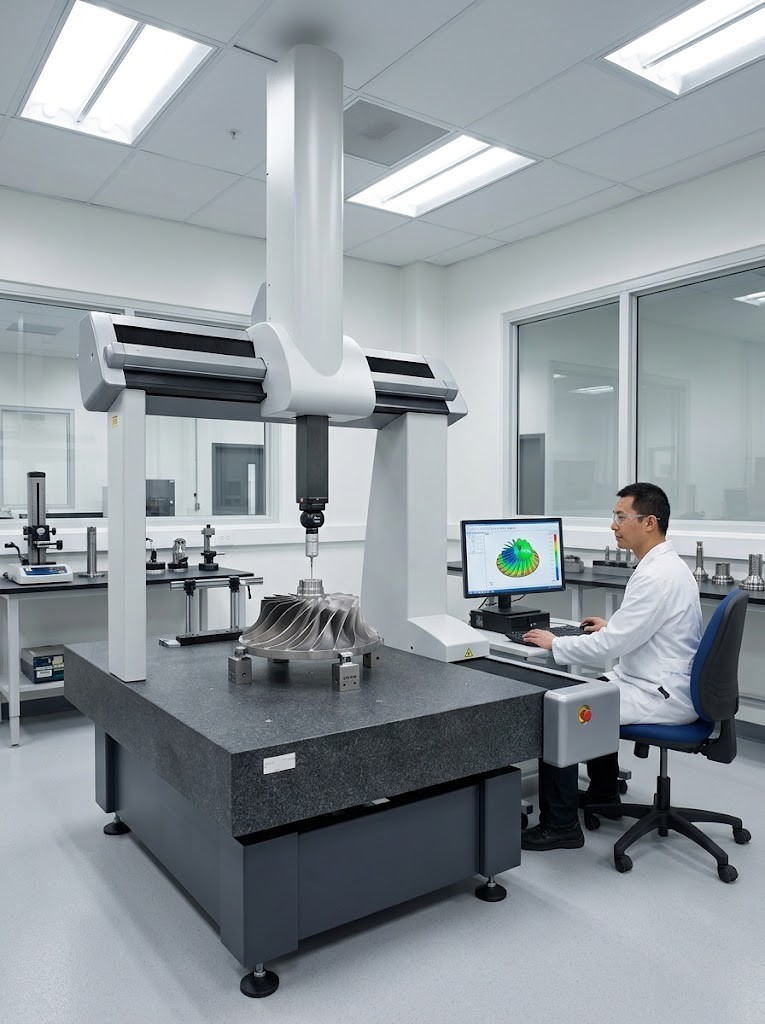 Dimensional inspection of a titanium component