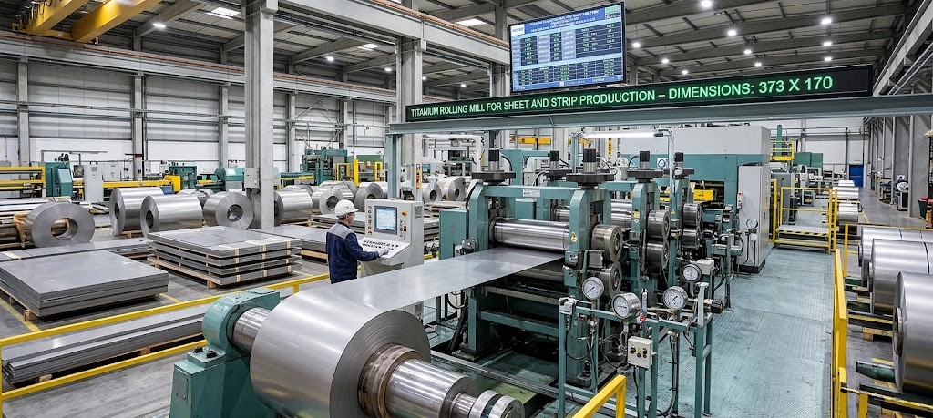 Titanium rolling mill for sheet and strip production