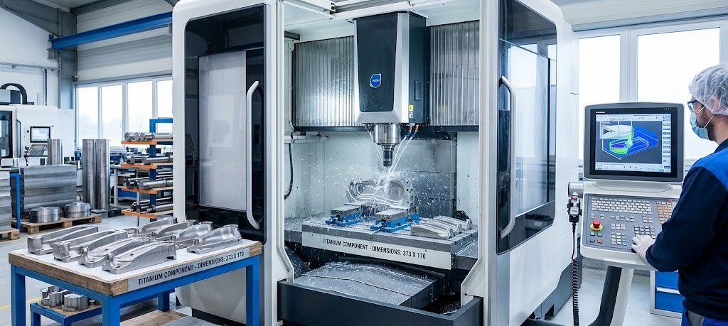 CNC machining equipment for titanium components