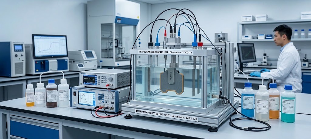 Testing equipment for specialty titanium anodes